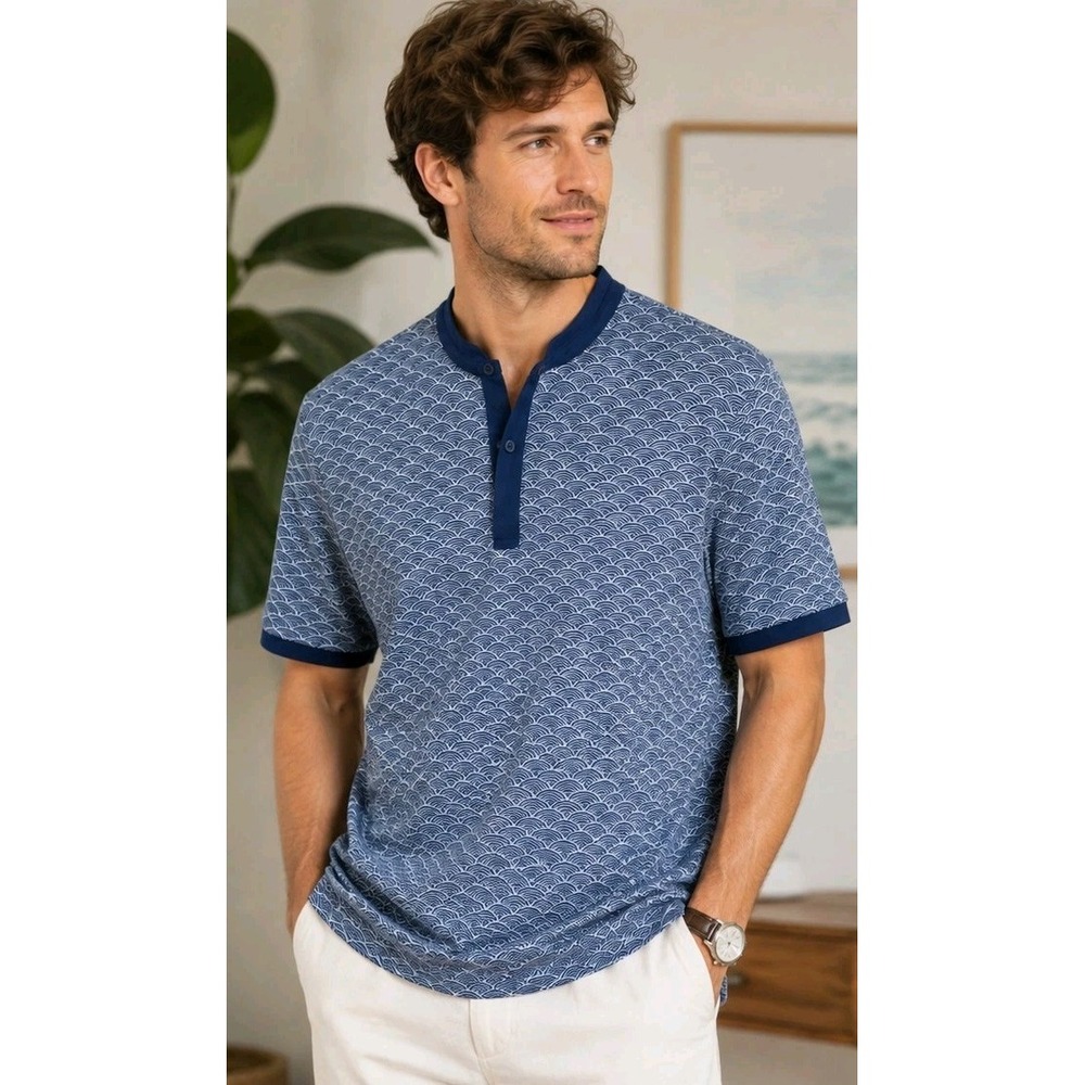 Mantra Seigaiha Men's Catalyst L Polo Golf Performance Athletic Shirt NWT